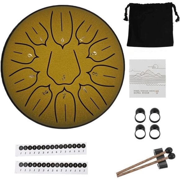 Steel Tongue Drum 6 Inch 11 Notes  Drums for Musical Education Yoga ( Gold) - Picture 6 of 7
